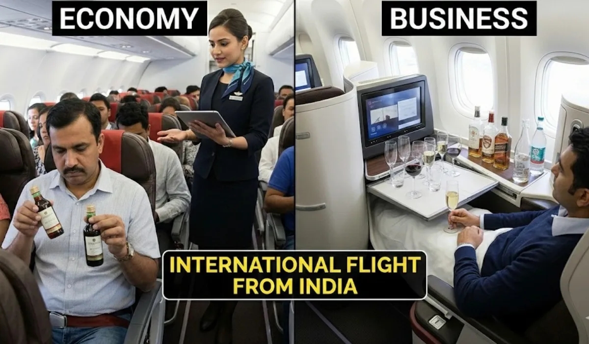 How Much You Can Drink On An International Flight From India - Economy vs Business