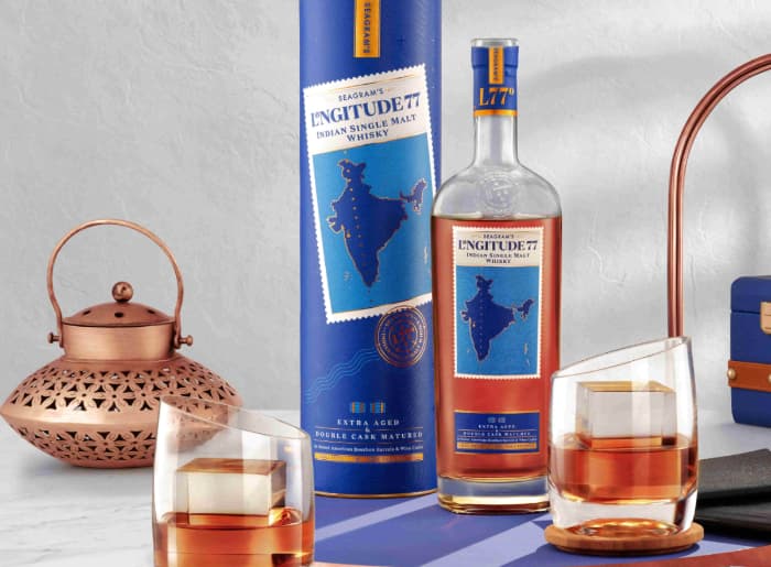  Indri and Godawan Indian single malt whisky bottles  